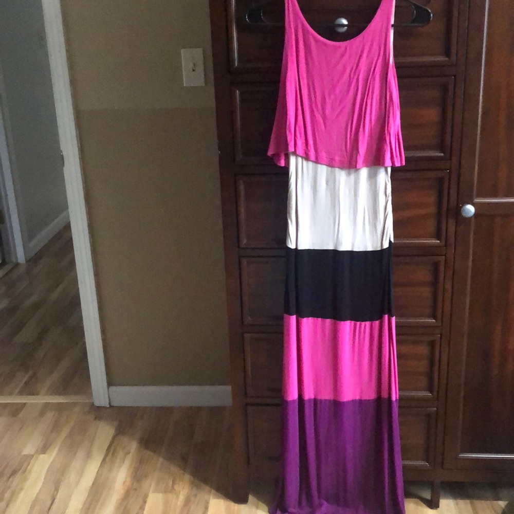 Color block maxi dress